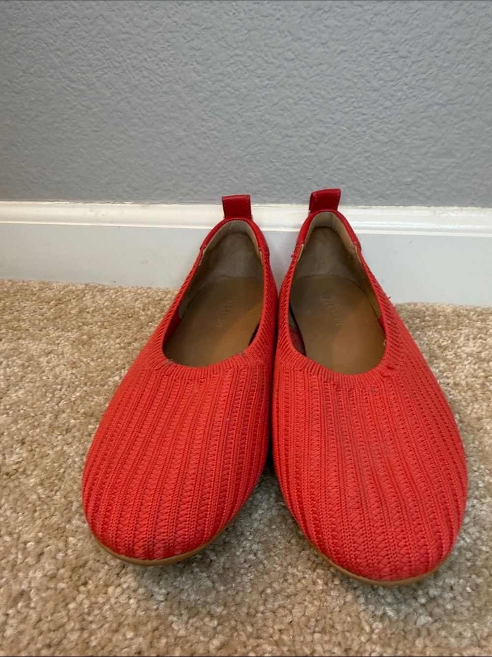 Everlane Day Glove Flats in Red Knit Ballet Flats Size 7 - Picture 4 of 8